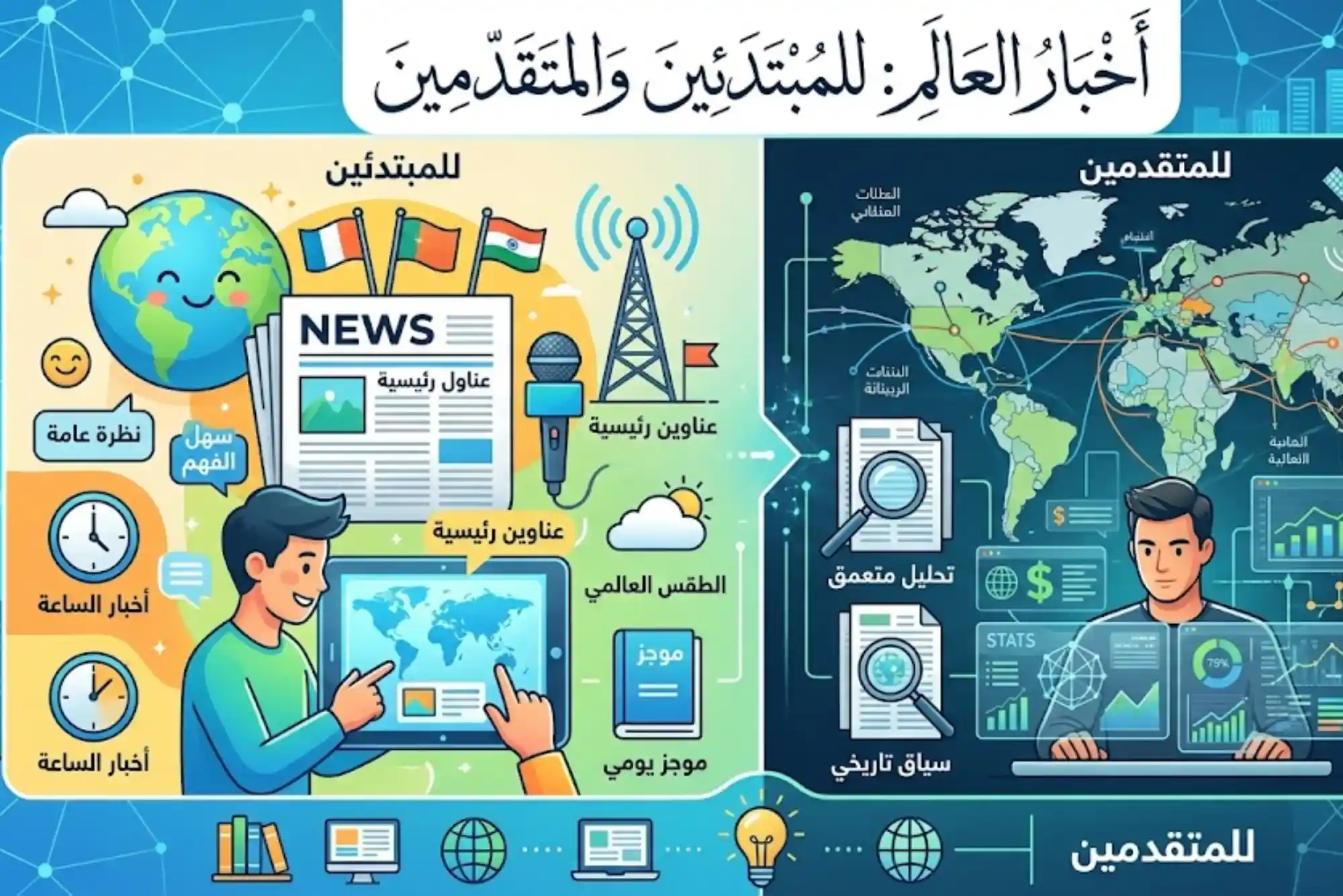 أخبار العالم للمبتدئين والمتقدمين