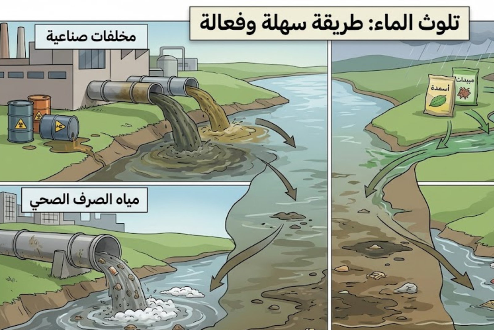 تلوث الماء طريقة سهلة وفعالة