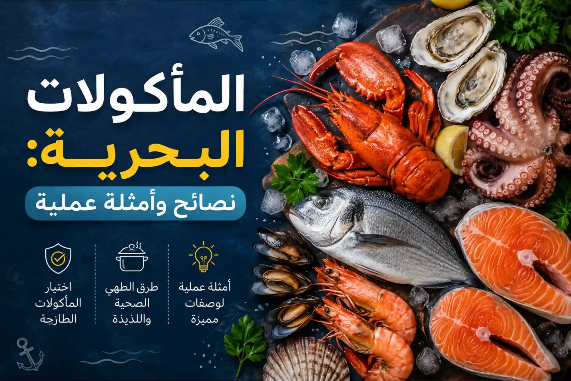 المأكولات البحرية نصائح وأمثلة عملية